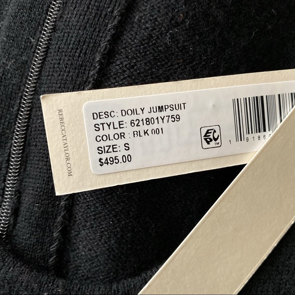 🖤 REBECCA TAYLOR TALL BLACK SWISS DOT WOOL BLEND DOILY KNIT JUMPSUIT! - Picture 7 of 13